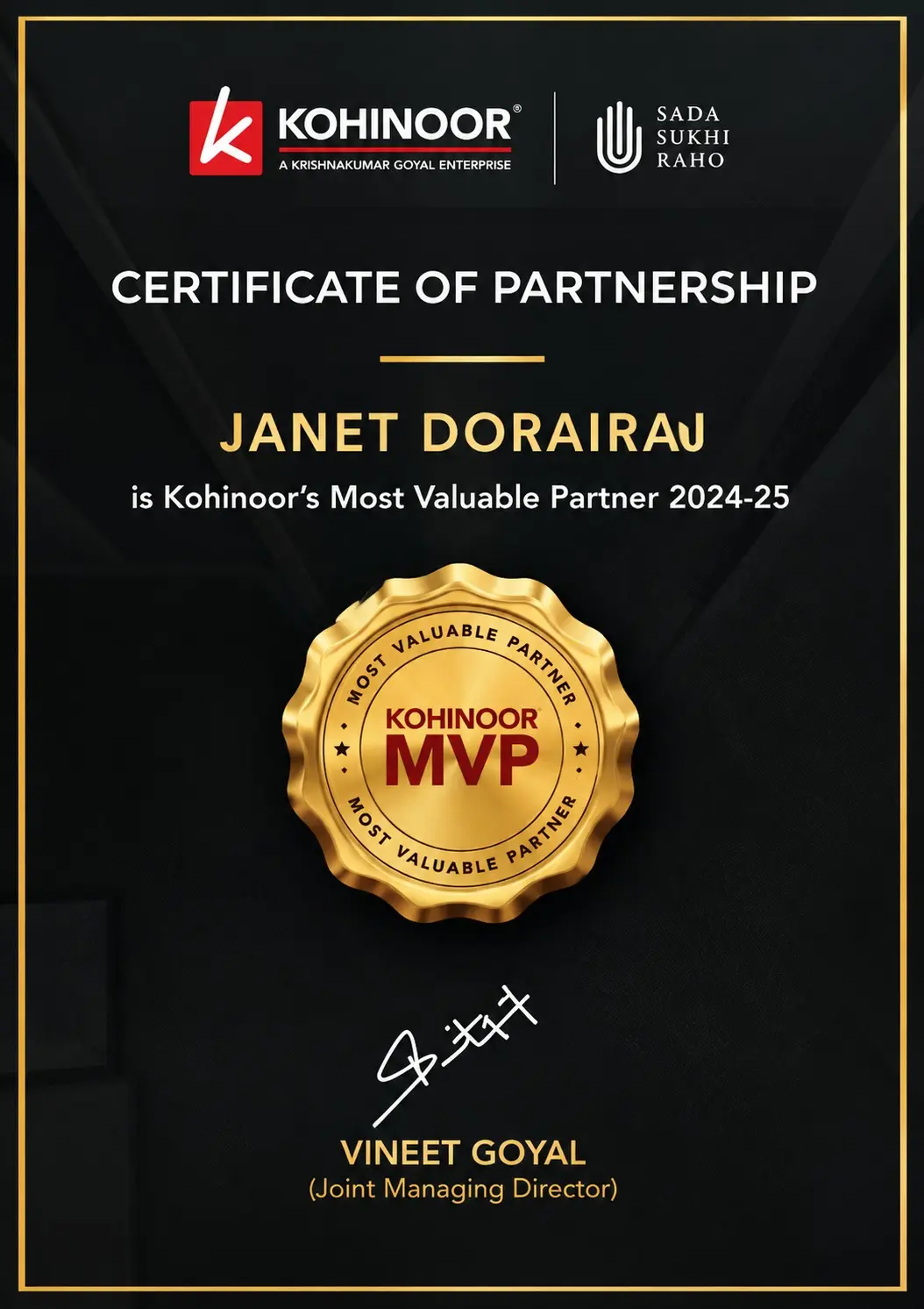 BramhaCorp Ltd Certificate of Appreciation
